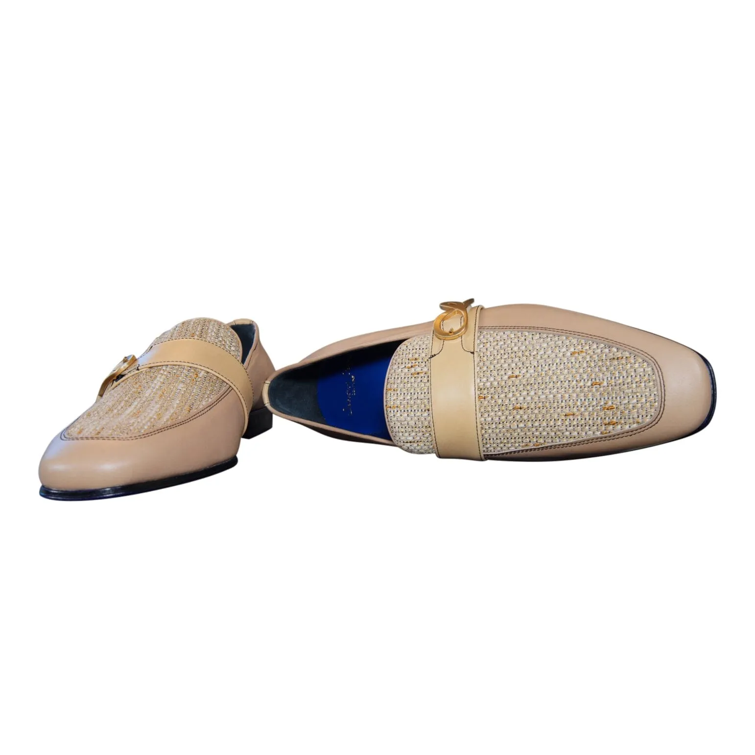 Tan Cestino Monk Yellow Gold Loafer