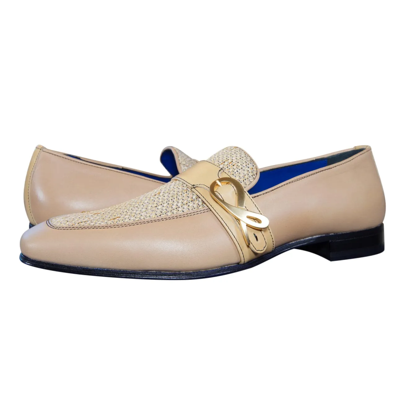 Tan Cestino Monk Yellow Gold Loafer