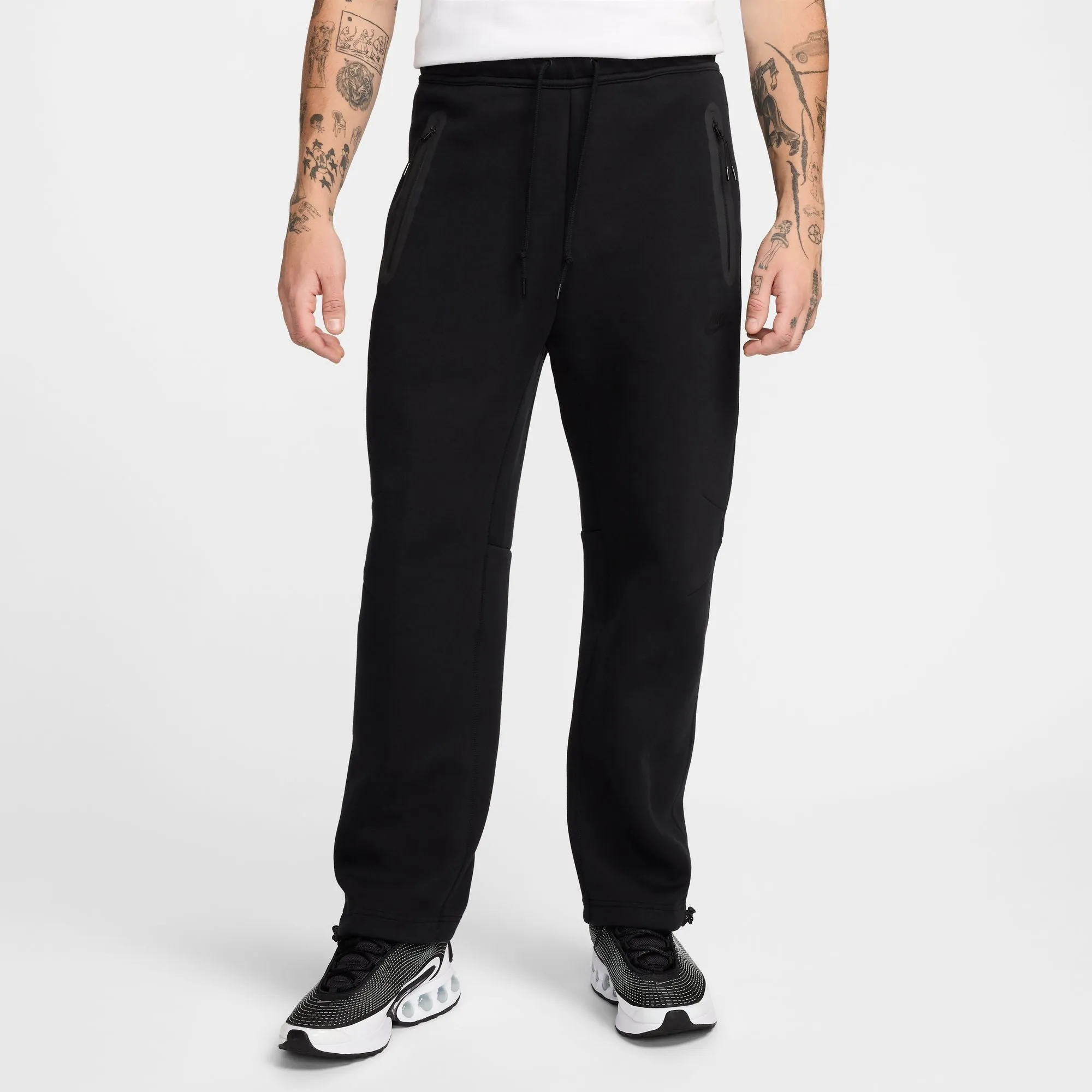 TECH FLEECE OPEN HEM PANTS "BLACK"