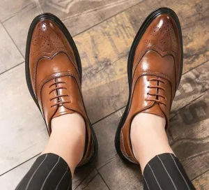 The Vincent Round Toe Brogue Shoes