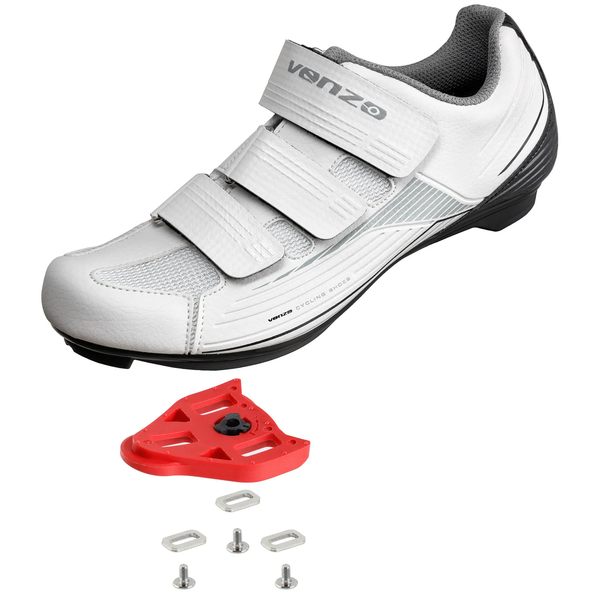 Venzo Bike Bicycle Women's Road Cycling Riding Shoes & Cleats Set - Compatible with Peloton, for Shimano SPD & Look ARC Delta - Perfect for Indoor Road Racing & Indoor Exercise Bikes - Size 40