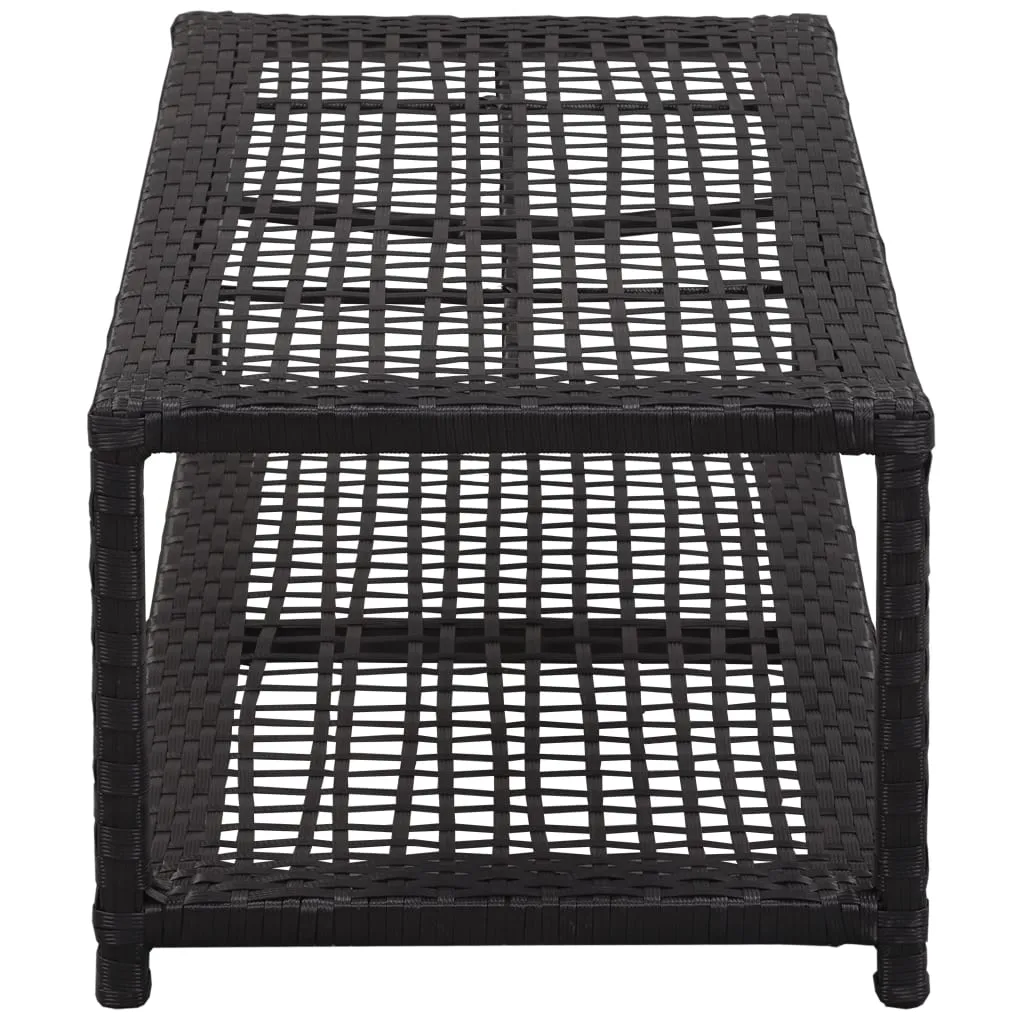 vidaXL Shoe Bench Black 80x40x30 cm Poly Rattan