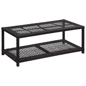 vidaXL Shoe Bench Black 80x40x30 cm Poly Rattan