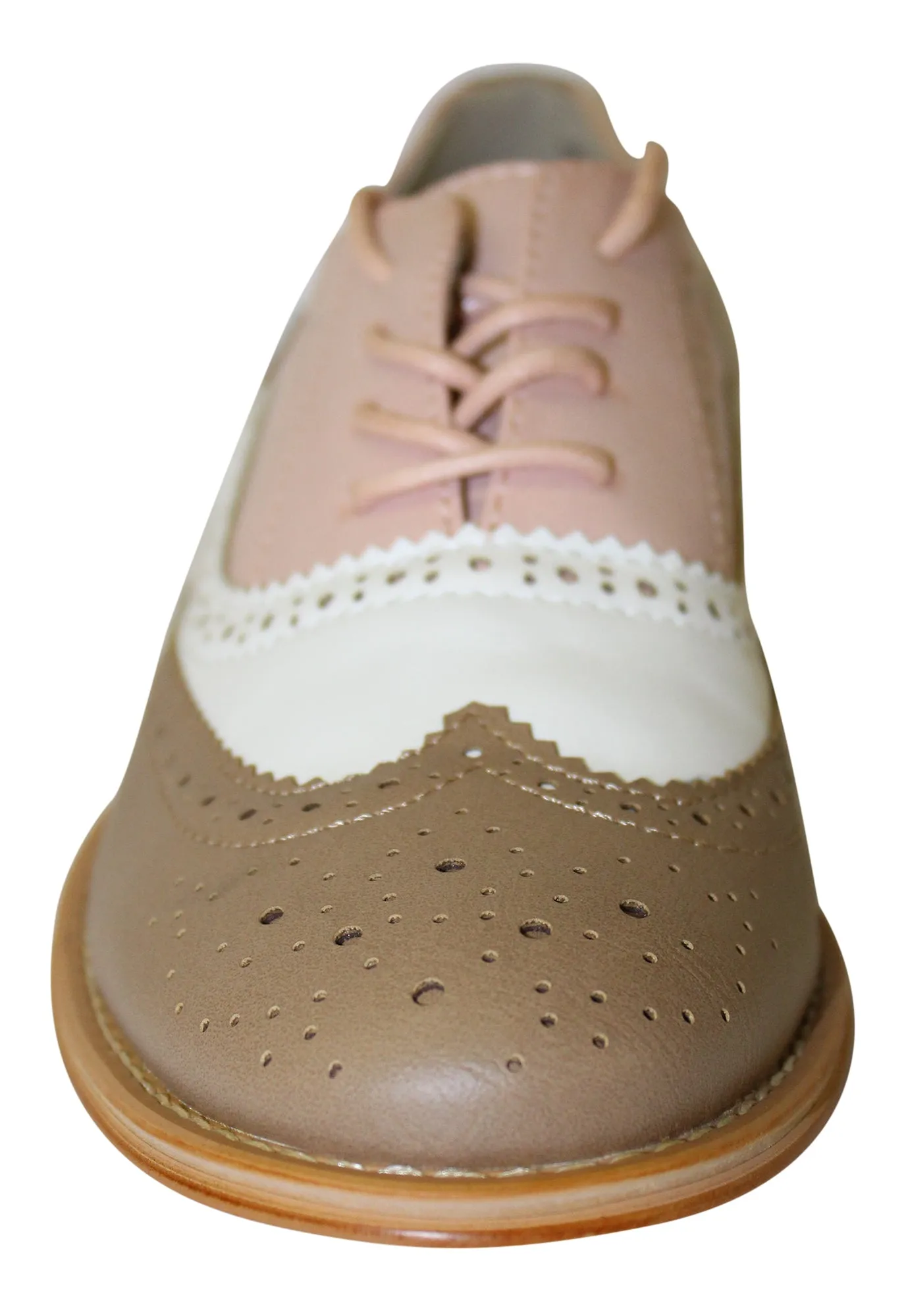 Wanted Shoes Women's Babe Oxford Taupe/White/Pink