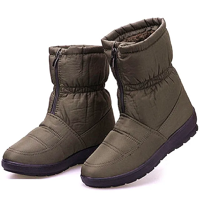 Winter Women Boots Female Waterproof Ankle Boots Down Warm Snow Boots Ladies Shoes Woman Zipper Fur Insole Free Botas Mujer