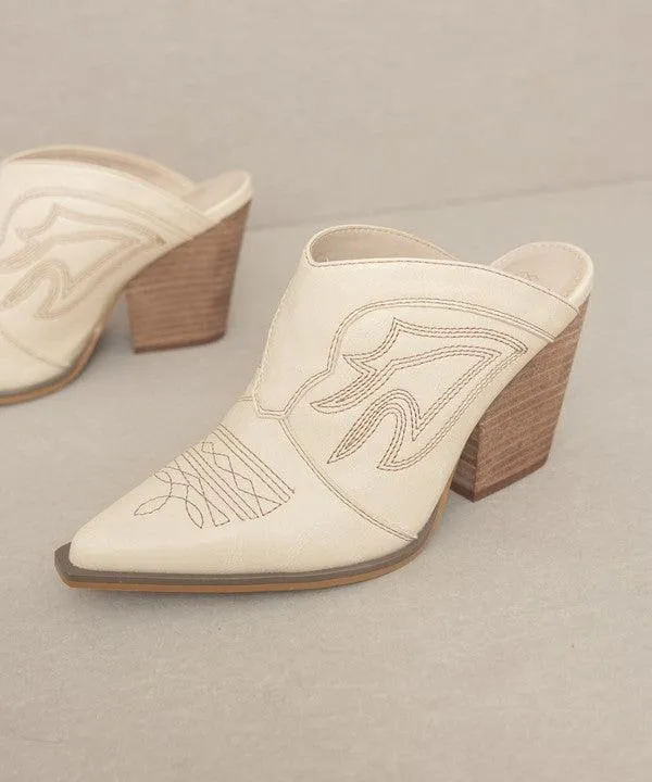 Womens Shoes Style No. Kiara - Western Inspired Heeled Mule