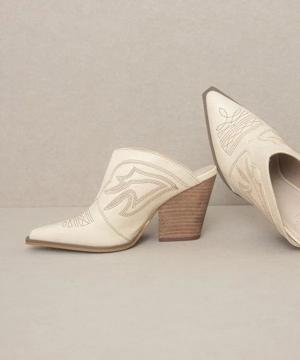 Womens Shoes Style No. Kiara - Western Inspired Heeled Mule