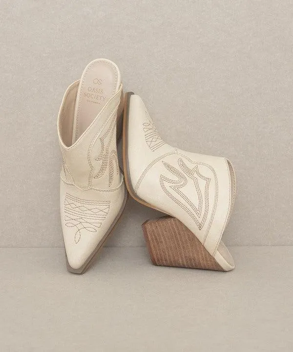 Womens Shoes Style No. Kiara - Western Inspired Heeled Mule