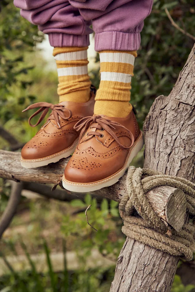 Young Soles Brando Brogue Tan Burnished Leather Shoes