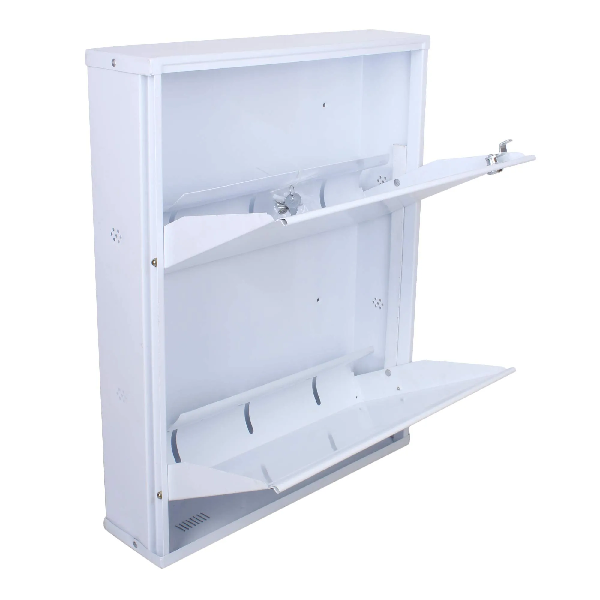 ZOSHOMI ORRIL Shoe Rack 21" 2 Door Powder Coated | Steel Made | Full White-MADE IN INDIA