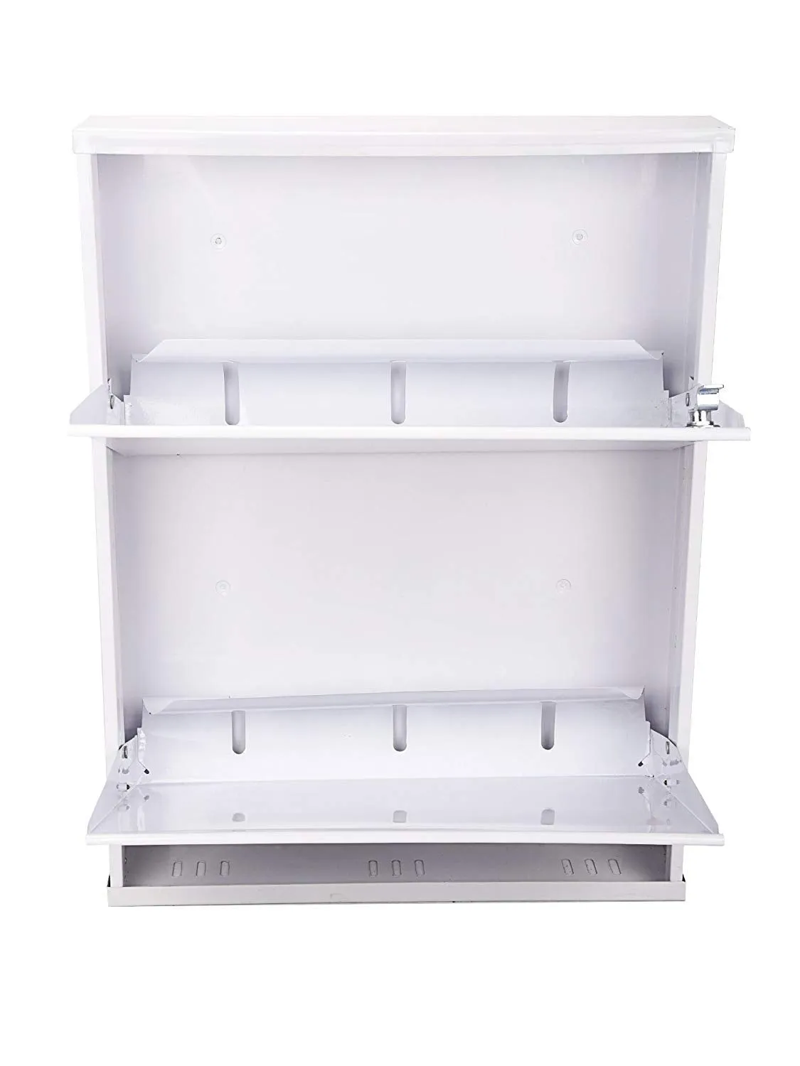 ZOSHOMI ORRIL Shoe Rack 21" 2 Door Powder Coated | Steel Made | Full White-MADE IN INDIA